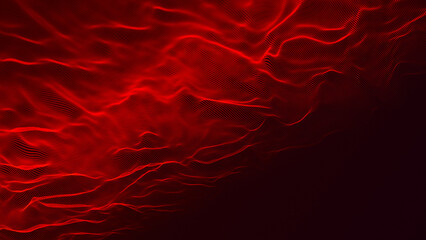 Futuristic point wave of particles. Visualization of sound waves. Technology or science banner. Abstract digital 3D wave.