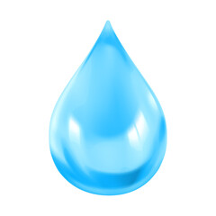 Clean water drop on transparent background