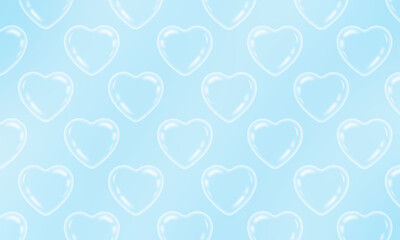 Heart Seamless pattern background, bubble soap pastel, valentine. 