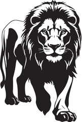 Silhouette of African lion vector illustration Set