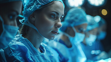 close up of female doctor attending a surgery, Generative AI - obrazy, fototapety, plakaty