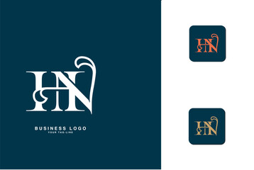 HN, NH, H, N, Abstract Letters Logo Monogram