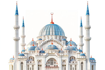 Fototapeta premium islamic pattern cartoon ramadan ornament mosque. ramadan kareem holiday celebration concept