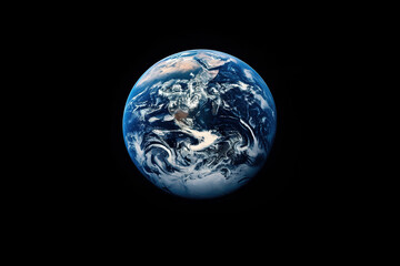 The Earth, as seen from space, displays the planets blue oceans, white clouds, and vast landmasses - Powered by Adobe