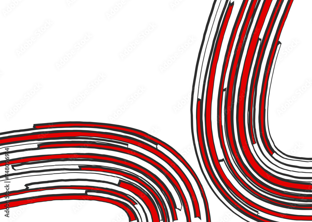 Poster minimalist background with curved brush lines pattern and with some copy space area
