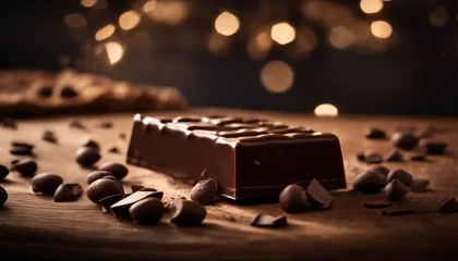 Keuken spatwand met foto chocolate with nuts © atonp