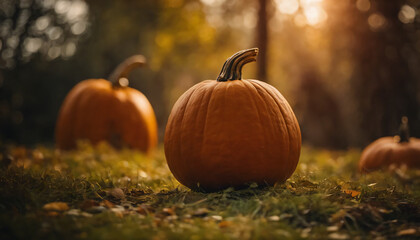 pumpkin on a grass
