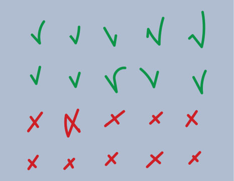 Hand Drawn Check Mark With Different Circle Arrows