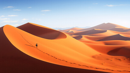Morocco. Sand Dunes of Sahara Desert. - obrazy, fototapety, plakaty