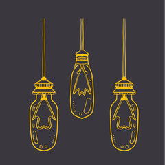 Naklejka premium set of light bulb illustration