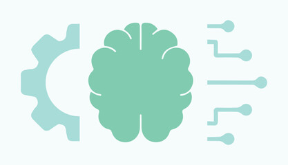 Brain, intelligence, connection, network. Education, innovation, business, web, artificial, computer, future, seo. Icon, vector, symbol