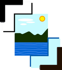 Frame and Mat Board Samples for Art Framing Around a Sea or Landscape Picture