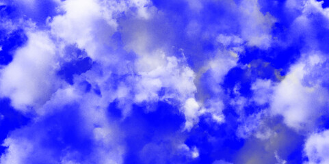 Modern Blue sky and clouds abstract illustration. Beautiful Blue Sky Background Template With Some Space for Input Text Message Below Isolated on Blue. Hand painted watercolor sky and clouds.