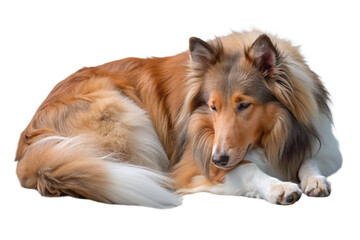 Rough Collie dog on a transparent background