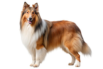 Rough Collie dog on a transparent background