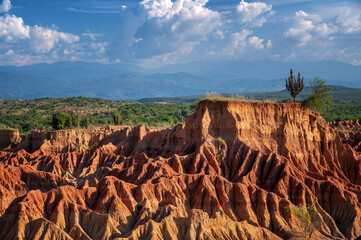 Beautiful view of the red Tatacoa Desert in Huila, Colombia