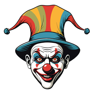 vector of creepy clown hat