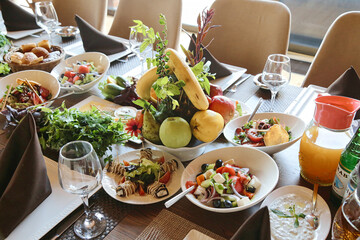 Abundance of Food on a Table