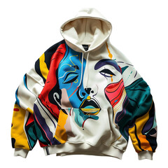 Fototapeta na wymiar streetwear hoodie design featuring bold graphics on transparent background