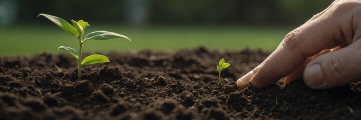 hand holding seedling