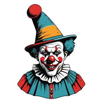 recommend clip art: vector of creepy clown hat