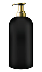 Skincare lotion press big bottle mockup on transparent background