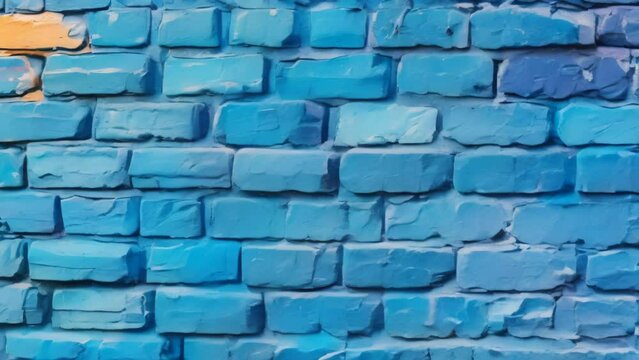 Pastel Brick Wall Sky Blue Color