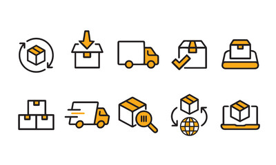 delivery simple set, shipping icon collection vector, icons, courier icon