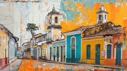 Pelourinho's Vibrance Art Collage

