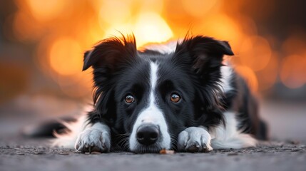 Fototapeta premium Stunning border collie ever attentive