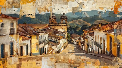 Obraz premium Ouro Preto's Timeless Charm Art Collage