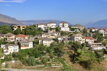 Fototapeta na wymiar View of Old Town Gjirokastra, Albania