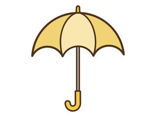 開いた黄色い傘(線あり)