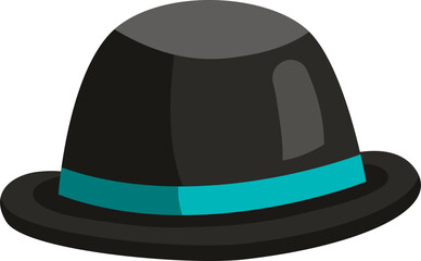 black bowler hat vector illustration