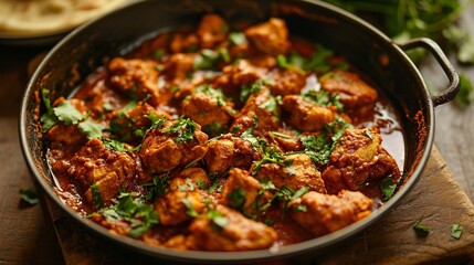 Spicy Indian chicken dish. - obrazy, fototapety, plakaty