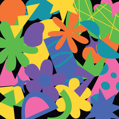 Abstract floral shape flat illustration