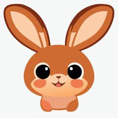 Obraz na płótnie Canvas a rabbit logo, the smallest flat vector logo,, with no realistic photo details, vector illustration kawaii