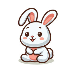Fototapeta premium Cute rabbit vector on white background.