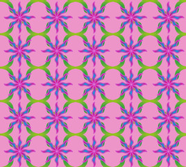 Fototapeta premium Seamless floral pattern on pink background