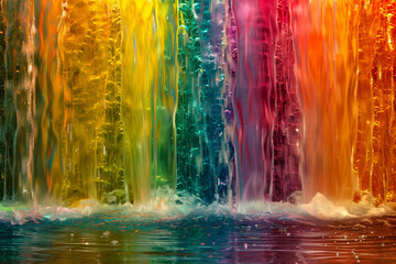 A cascade of colors, like a waterfall of light. - obrazy, fototapety, plakaty