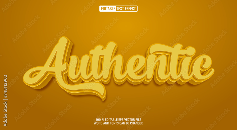 Poster editable 3d text style effect - authentic text effect template