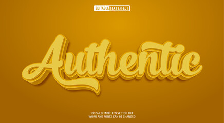 Editable 3d text style effect - Authentic text effect Template	