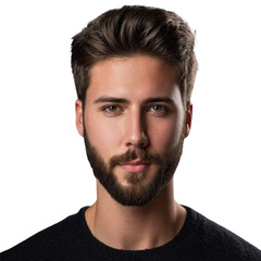 Obraz premium Headshot of a man with brown hair and brown eyes