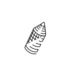 Pencil icon, art write symbol single line on white background, tattoo and logo design. Isolated vector illustration. 