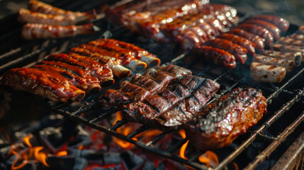 The enticing aroma of smoked meats and savory sauces filling the air with the irresistible allure of Independence Day barbecues.