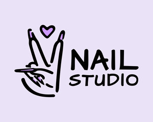 Vector logo of nail care Studio, nail polish