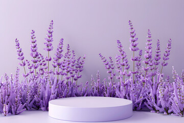 Lavender podium flower background purple product