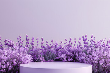 Lavender podium flower background purple product