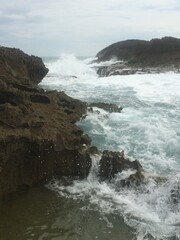 Fototapeta na wymiar Power of the Sea, Playa Puerto Nuevo, Puerto Rico