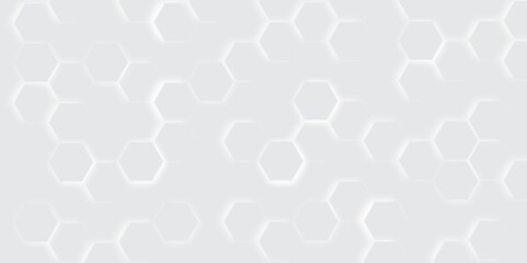 Hexagonal abstract background with light. Hexagonal seamless background. Abstract honeycomb vector abstract banner technology background.	